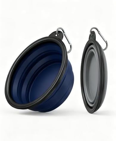Rest-Eazzzy Collapsible Dog Bowls, 2 Pack Sturdy Portable Dog Water Bowls