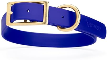 Viper Biothane Heavy Duty Waterproof Dog Collar Strong Coated Nylon Webbing w/Solid Brass Hardware Odor-Proof Easy to Clean High Performance Fits Small Medium or Large Dogs, Blueberry Royal