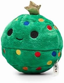 Flourish Pets 2 in 1 Christmas Multi-Layer Chew Toy for Active Dogs | Non-Toxic BPA Free Double Stitched Soft Fabric and Long-Lasting Dog Plush Toys (Christmas Tree 3.5")