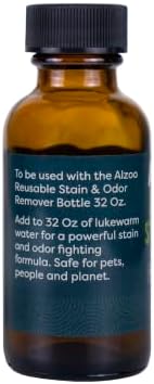 ALZOO Concentrated Pet Stain & Odor Remover Refill, Makes Up to 96 Fl Oz Cleaning Solution, Enzyme & Probiotic Formula, Refill Bottles for Dogs & Cats, 1.1 Fl Oz (Pack of 3)