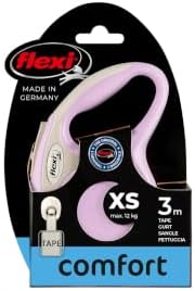 Flexi New Comfort Tape Grey & Rose Extra Small 3m Retractable Dog Leash/Lead for Dogs up to 12kg/26lbs