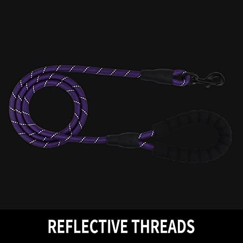 5FT Reflective Dog Leash with Padded Handle for All Dog Sizes.Purple