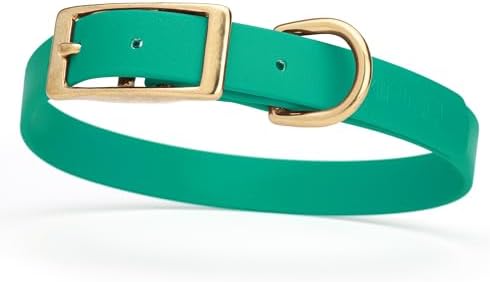 Viper Biothane Heavy Duty Waterproof Dog Collar Strong Coated Nylon Webbing w/Solid Brass Hardware Odor-Proof Easy to Clean High Performance Fits Small Medium or Large Dogs, Teal