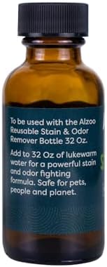 ALZOO Concentrated Pet Stain & Odor Remover Refill, Makes Up to 96 Fl Oz Cleaning Solution, Enzyme & Probiotic Formula, Refill Bottles for Dogs & Cats, 1.1 Fl Oz