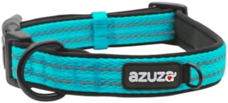 azuza Reflective Dog Collar, Neoprene Padded Small Dog Collar, S