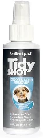 BrilliantPad TidyShot Pet Stain Remover & Odor Eliminator Spray (4 oz)