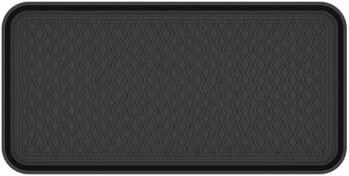 Ottomanson 15" x 30" Multi-Purpose Boot Tray – Waterproof Shoe & Pet Feeding Spill Tray, Litter Box & Pee Pad Holder, Painting & Planting Mat, 1.2" Raised Edge Floor Protection