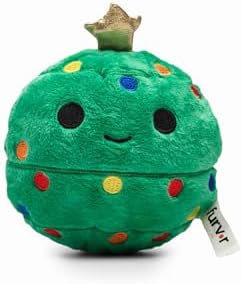 Flourish Pets 2 in 1 Christmas Multi-Layer Chew Toy for Active Dogs | Non-Toxic BPA Free Double Stitched Soft Fabric and Long-Lasting Dog Plush Toys (Christmas Tree 3.5")
