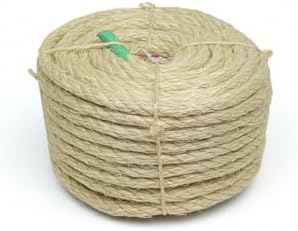 Premium Brazilian Sisal Rope, Natural Fiber 100% Sisal, Ultra Durable, Chemical-Free, Ideal for DIY, Cats, Scratching Post Replacement, Home Decor, Garden, Crafting (1/2” 100 ft / 12mm 30m)