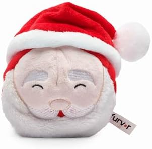 Flourish Pets 2 in 1 Christmas Multi-Layer Chew Toy for Active Dogs | Non-Toxic BPA Free Double Stitched Soft Fabric and Long-Lasting Dog Plush Toys (Christmas Santa 3.5")