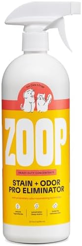 Zoop Pet Stain and Odor Pro Eliminator Spray, Enzymatic Cleaner for Dog Urine, Cat Urine, Safe, Heavy Duty Formula. Removes Pet Urine Odor & Stains, Safe for All Surfaces - 32 oz.