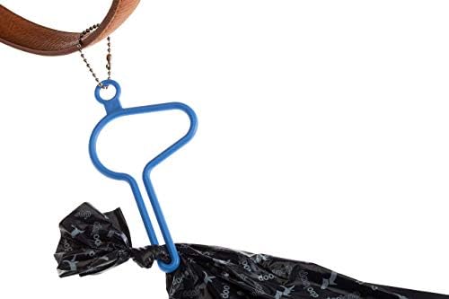 The dooloop Hands Free Dog Poop Holder - Carry Pet Waste Bag with Attachable Leash Accessory for Dog Walking. Now made with Recycled/Recyclable Plastic. Maine, USA (Blue)