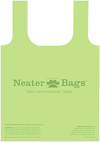 Neater Pet Brands Neater Bags Dog Waste Bag, No Rolls - Dog Poop Bags Dispense One at a Time, Doggie Poop Bag with Easy-Tie Handles, Dispenser Attaches to Any Leash (210 Count, Black Diamond Print)