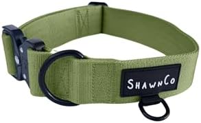 ShawnCo Basecamp Tactical Dog Collar (Olive Green, S)