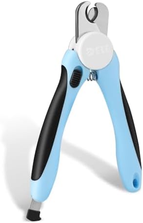 Flexzion Dog Nail Clippers and Cat Nail Trimmer with Safety Guard, Blue