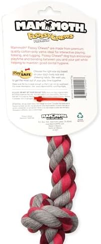 Mammoth Flossy Chews Multi Color 5 Knot Rope Tug – Premium Cotton-Poly Tug Toy for Dogs – Interactive Dog Rope Toy – Tug Dog Chew Toy for Big Dogs - X-Large, 36”