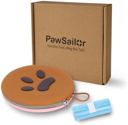 Collapsible Dog Bowls, 2-in-1 Pet Food Water Feeder Brown Pink