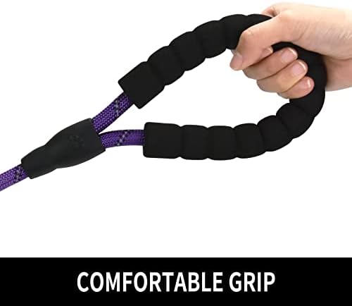 6FT Reflective Dog Leash with Padded Handle for All Dog Sizes.Purple