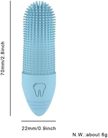 Happy Smile Dog Toothbrush 360° – Soft Silicone Finger Toothbrush for Dogs & Cats, Gentle Teeth Cleaning, BPA-Free, 2-Pack (Blue & Green)