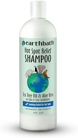 earthbath Hot Spot Relief Pet Shampoo, Made in USA, 16 Oz (1 Pack)