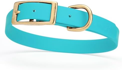 Viper Biothane Heavy Duty Waterproof Dog Collar Strong Coated Nylon Webbing w/Solid Brass Hardware Odor-Proof Easy to Clean High Performance Fits Small Medium or Large Dogs, Sky Blue