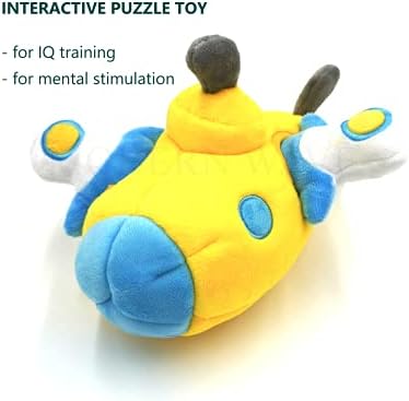 MODERN WAVE - Interactive Squeaky Plush Hide and Seek Squirrel Type Puzzle Toy for Dogs, Medium Size (Submarine and Divers)