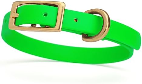 Viper Biothane Heavy Duty Waterproof Dog Collar Strong Coated Nylon Webbing w/Solid Brass Hardware Odor-Proof Easy to Clean High Performance Fits Small Medium or Large Dogs, Tropical Green