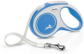 Flexi New Comfort Tape Grey & Blue Small 5m Retractable Dog Leash/Lead for Dogs up to 15kgs/33lbs