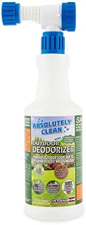 Absolutely Clean Amazing Outdoor Deodorizer odor eliminator Natural Enzyme Just Spray & Walk Away Grass, AstroTurf, Dog Runs, Patios, Decks, Fence & More Vet Approved - odor eliminator for strong odor