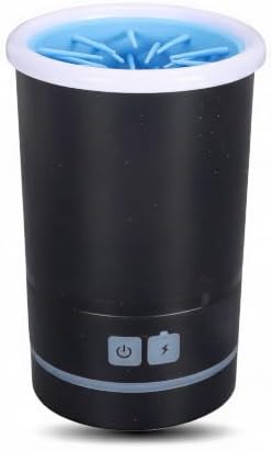 Automatic Dog Cleaner, Soft Electric Washer USB Rechargeable Portable Cleaner Cup, Dog Foot Cleaning Machine for Small to Medium Dogs Cats (Black White)