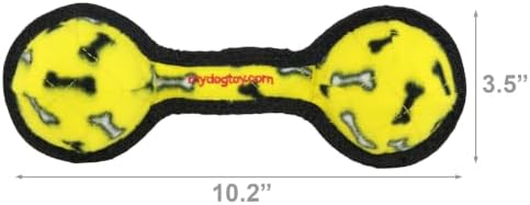 TUFFY® : 2 Pack 2 Ball Tug Dog Toy: Ultra Durable Plush Toy with Multiple Layers & Reinforced Seams, Washable and Floats, Original Construction