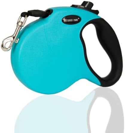 Medium 16 FT Retractable Dog Leash – Adjustable Hands-Free Leash for Dogs Up to 44lbs, Tangle-Free Nylon with Ergonomic Grip for Walking, Training & Outdoor Safety Blue M