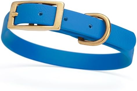 Viper Biothane Heavy Duty Waterproof Dog Collar Strong Coated Nylon Webbing w/Solid Brass Hardware Odor-Proof Easy to Clean High Performance Fits Small Medium or Large Dogs, Cerulean Blue