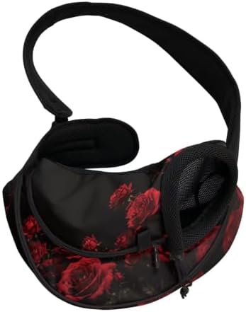 COEQINE Goth Dog Sling Bag Crossbody Dogs Carrier Bag for Smal Travel Walk