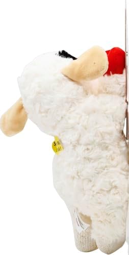 Multipet Lamb Chop Dog Plush Toy - Squeaky Toy for Small & Medium Dogs - Extra Soft Plush - Stuffed Animal for Cuddling & Playing (10", Cream, 5 Squeakers) (Pack of 2)