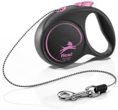 Flexi Black Design Cord Pink Extra Small 3m Retractable Dog Leash/Lead for Dogs up to 8kgs/18lbs