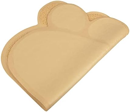 DM Paw-Shaped Large Cat Litter Box Mat, 23.5x17.5 Inches (Creamy)