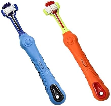 Orgrimmar 2 Pcs 3-Sided Pet Toothbrush Dog Cat Mouth Dental Teeth Care