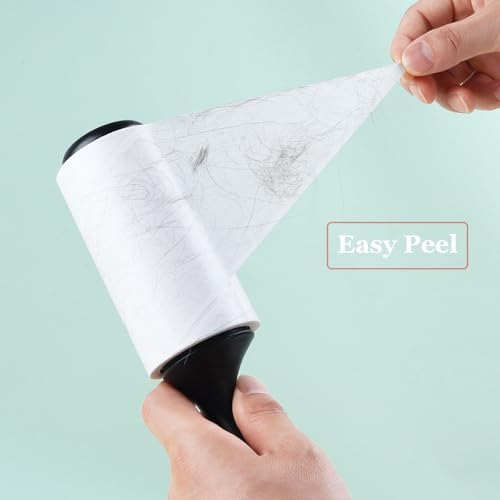 4 inch Lint Roller Refills Only for Scotch Brite, Everyday Clean Lint Roller Refills 4 Pack, Pet Hair Pickup Extra Sticky 90 Sheets per Refill, 360 Adhesive Sheets Total (1 3/4 inch Inside Diameter)