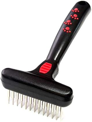 RYAN'S PET SUPPLIES Paw Brothers Magic Spring Undercoat Rake for Dogs, Professional Grade, Spriing Loaded Pins, Comfort Grip, 6.8 in