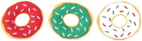 ZippyPaws Burrow Replacement Miniz Enrichment Squeaky Toy - Holiday Donutz