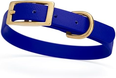 Viper Biothane Heavy Duty Waterproof Dog Collar Strong Coated Nylon Webbing w/Solid Brass Hardware Odor-Proof Easy to Clean High Performance Fits Small Medium or Large Dogs, Blueberry Royal