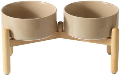 Havniva Ceramic Dog Bowls Elevated, Raised Dog Food Bowl for Small Dogs