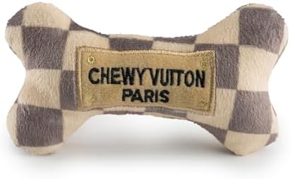Haute Diggity Dog Chewy Vuiton Bone Plush Dog Toy, Designer Parody Toy