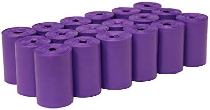 FiveStarPet Extra Large 9" x 15" Made in USA Easy Open Poop Bags Dog Waste Bags, 18 Refill Rolls, 270 Bags (Purple W/Out Dispenser)