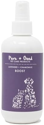 Pure + Good Boost Grooming Spray - Deodorizes, Softens Fur & Moisturizes Skin, 8 fl oz (Lavender + Chamomile)