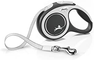 Flexi New Comfort Tape Grey & Black Extra Small 3m Retractable Dog Leash/Lead for Dogs up to 12kgs/26lbs