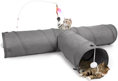 Ownpets 10" Large Cat Tunnel 3-Way T-Shape Oxford Fabric for Large Cat