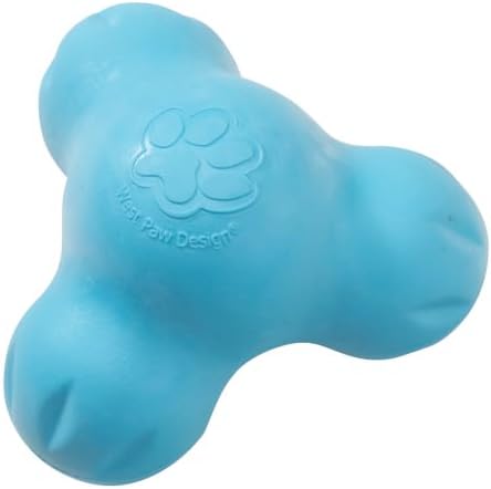 WEST PAW Zogoflex Tux Interactive Treat Dispensing Dog Chew Toy for Aggressive Chewers, 100% Guaranteed Tough, It Floats!, Made in USA, Large, Aqua