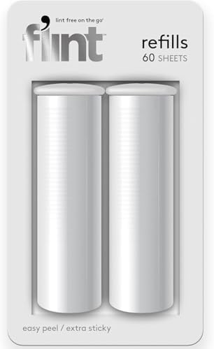 Flint Original Lint Roller Refill, Extra Sticky, Compatible with Flint Retractable Lint Roller, Lint Rollers for Pet Hair Extra Sticky Refill - Pack of 2